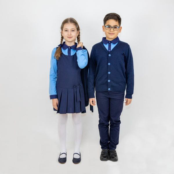 Evelina girls blue school blouse
