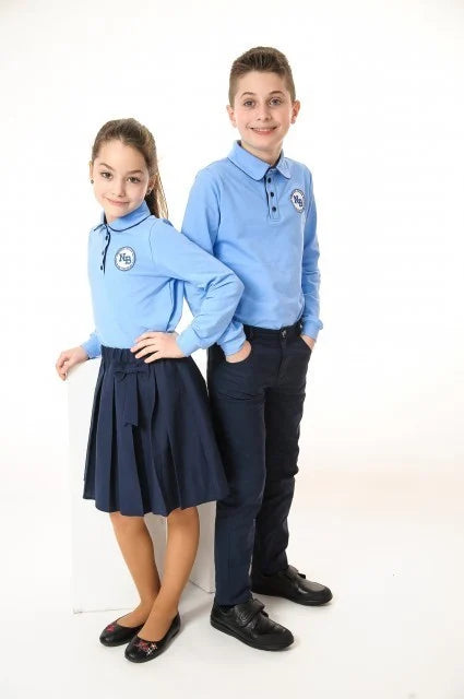 Andreea girls blue school blouse