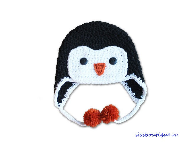 Little Penguin crochet baby hat