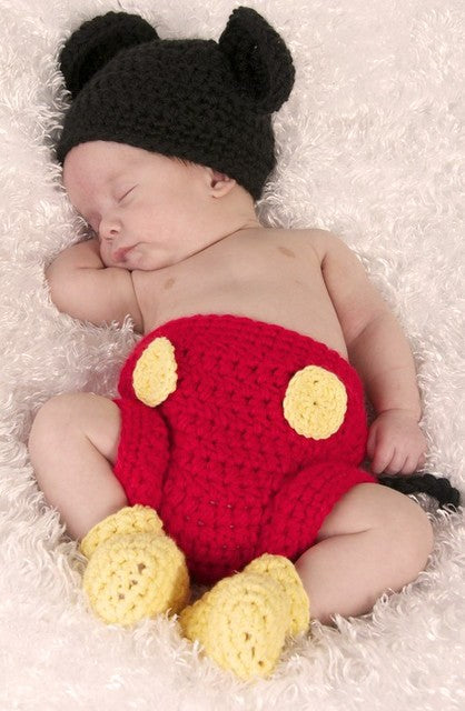 Mickey Mouse crochet baby costume