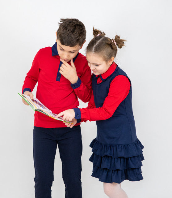 Bluza baieti scoala Matei rosie