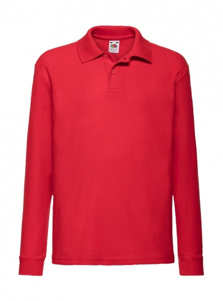 Bluza polo unisex Fruit of the Loom rosu