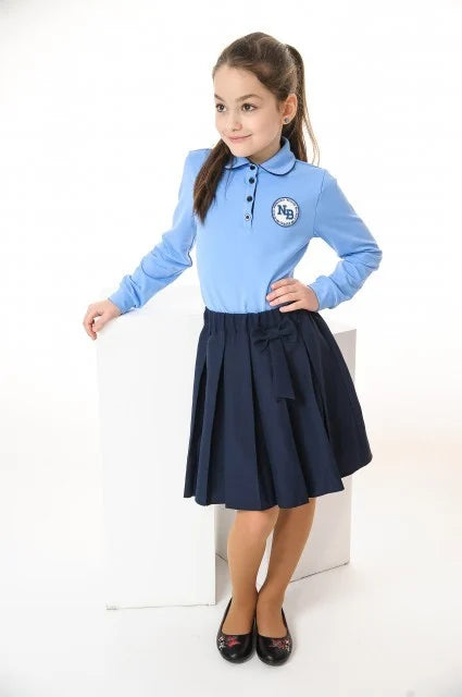 Andreea girls blue school blouse