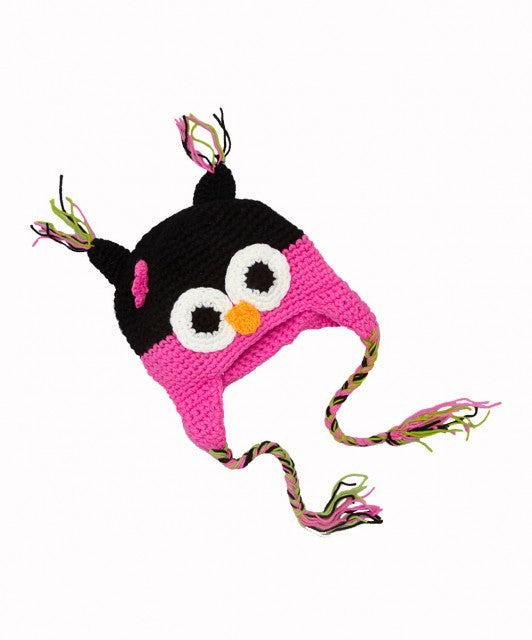 Pink owl baby hat R4