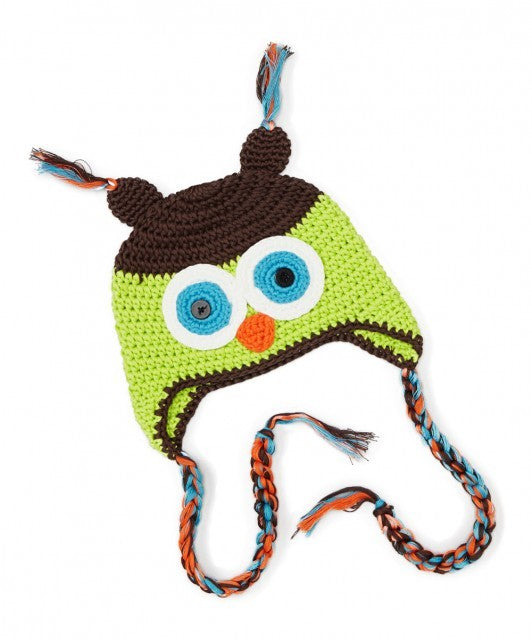 Green owl baby hat L5