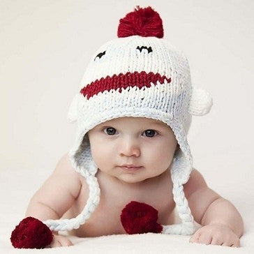 Baby crochet hat Happy monkey