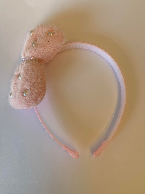 Girls lanyard with bonbon pink fur bow