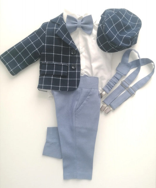 Adal Plaid Christening Suit