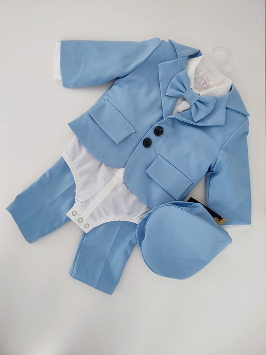 Costum botez Summer Baby Blue