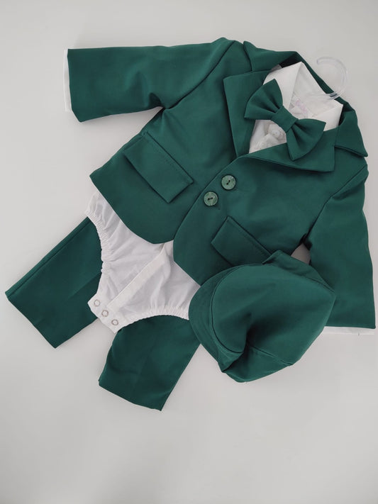 Costum botez Summer Dark Green