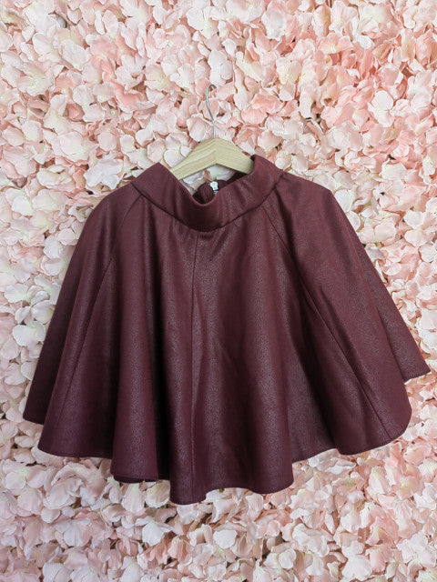 Sparkle burgundy school skirt