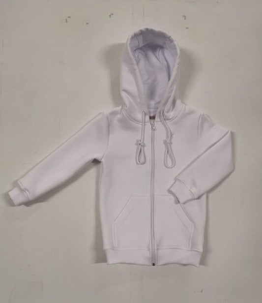 School hoodie with white zipper