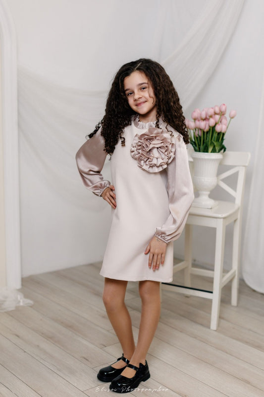 Rochie fete Evelyn bej