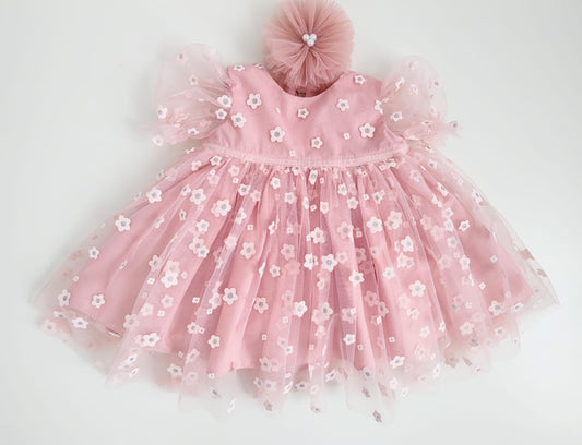 Rochie fete Flower Powder Pink