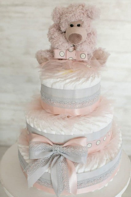 Tort scutece mare Pinky Bear Premium