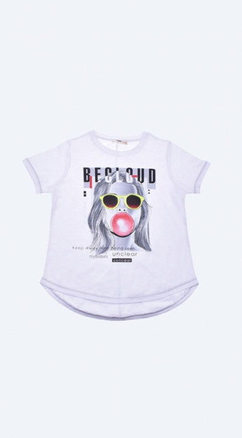 Tricou fete alb Bubblegum Girl