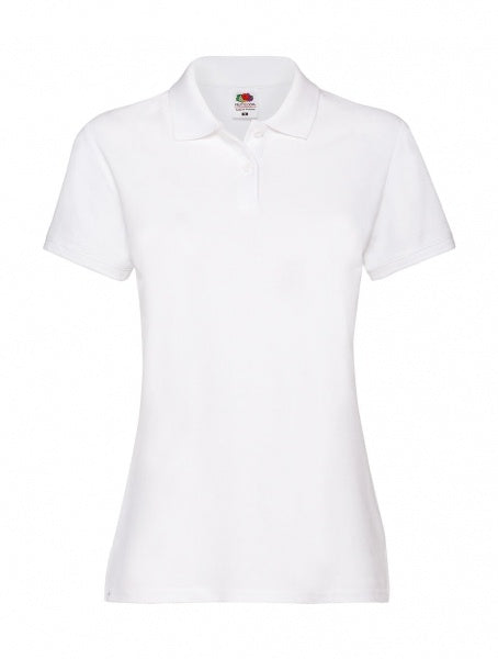 Tricou polo liceu fete Fruit of the Loom Alba