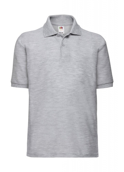 Tricou polo unisex Fruit of the Loom gri